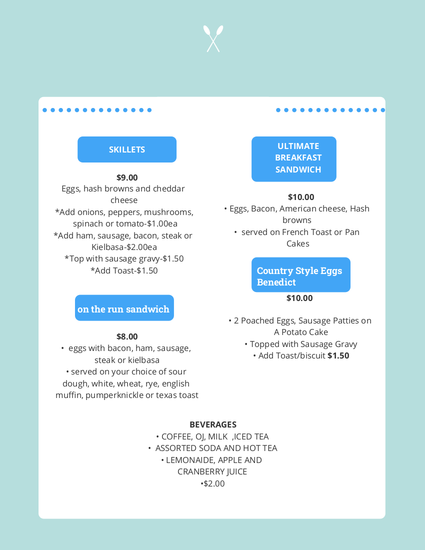 Lunch Box Menu Page 2