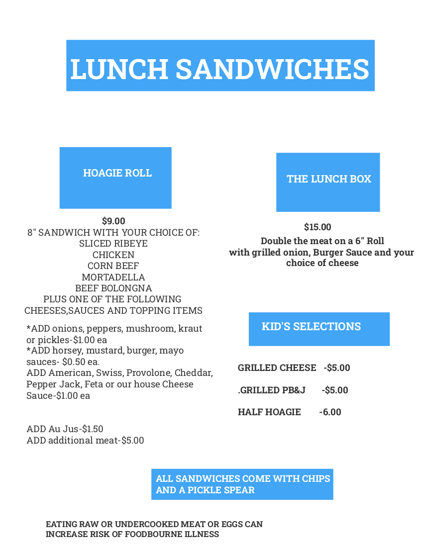 Lunch Box Menu Page 3